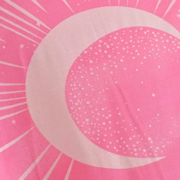 Fuchsia Pink Cosmic Galaxy Moon Boho Short Kimono Coverup Robe - Picture 7 of 9